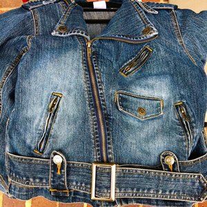 Vintage Denim Jean Buckle Jacket
